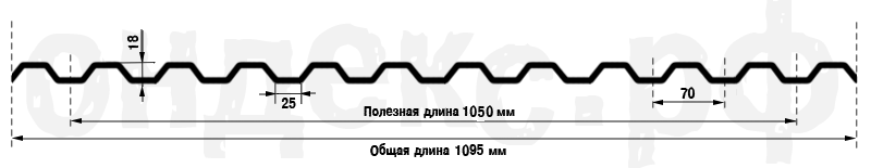 Вентиляционный конёк, профиль Greca 70x18
